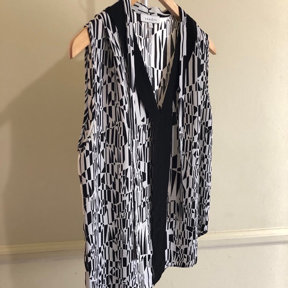 Sandro France Elite Bis Ecru Geometric Top - Picture 7 of 9